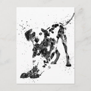 Carte Postale Dalmatien, Chien dalmate, aquarelle Dalmatien