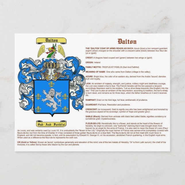 Carte Postale Dalton (signifiant irlandais) (Devant)