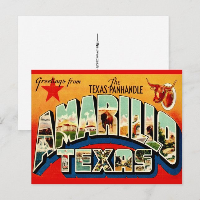 Carte postale d'Amarillo TX (Devant / Derrière)