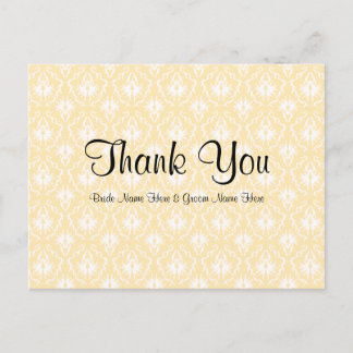 Carte Postale Damas en blanc et crème - Merci Mariage Tan