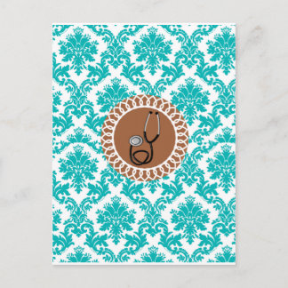 Carte Postale Damas Médicale Stethoscope Design