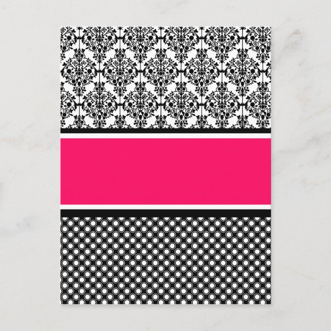 Carte Postale damas rose chaud (Devant)