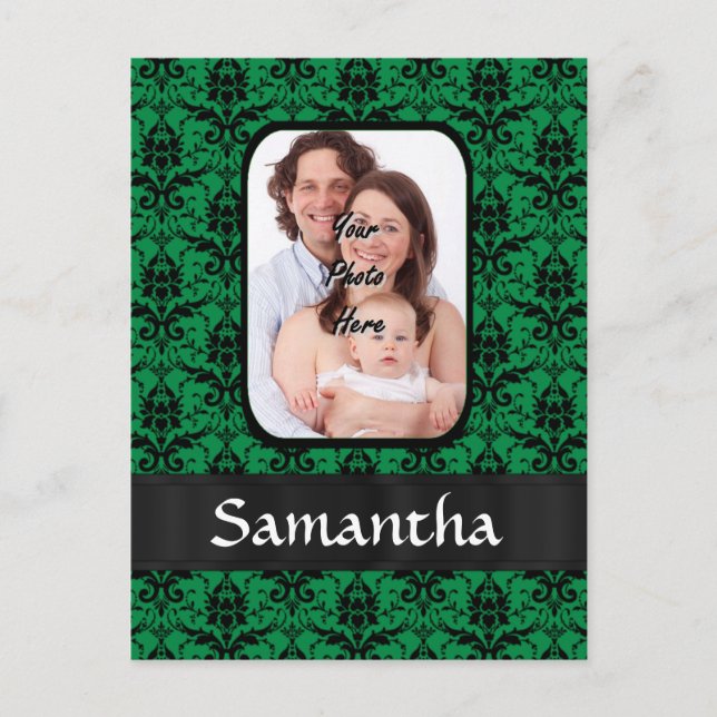 Carte Postale Damas vert et noir (Devant)