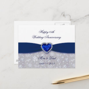Carte postale Damask 45th Mariage Anniversary