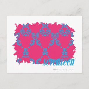 Carte Postale Damask Aqua-Magenta 3