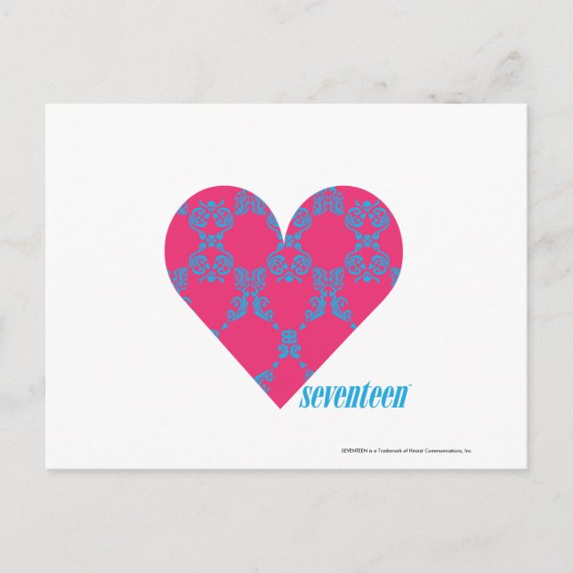 Carte Postale Damask Aqua-Magenta 4 (Devant)