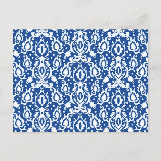 Carte Postale Damask bleu et blanc (Devant)
