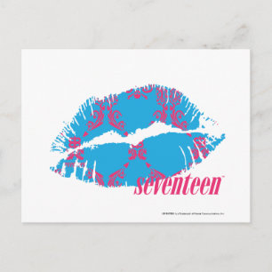 Carte Postale Damask Magenta-Aqua