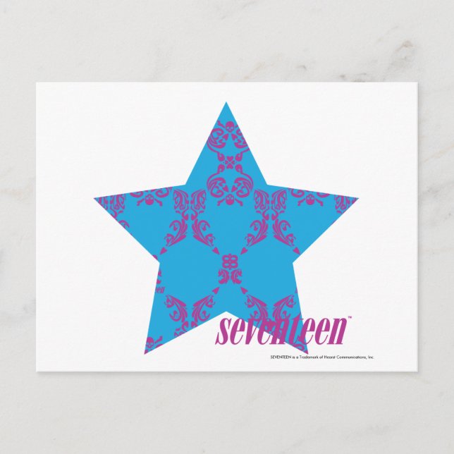 Carte Postale Damask Purple-Aqua 2 (Devant)