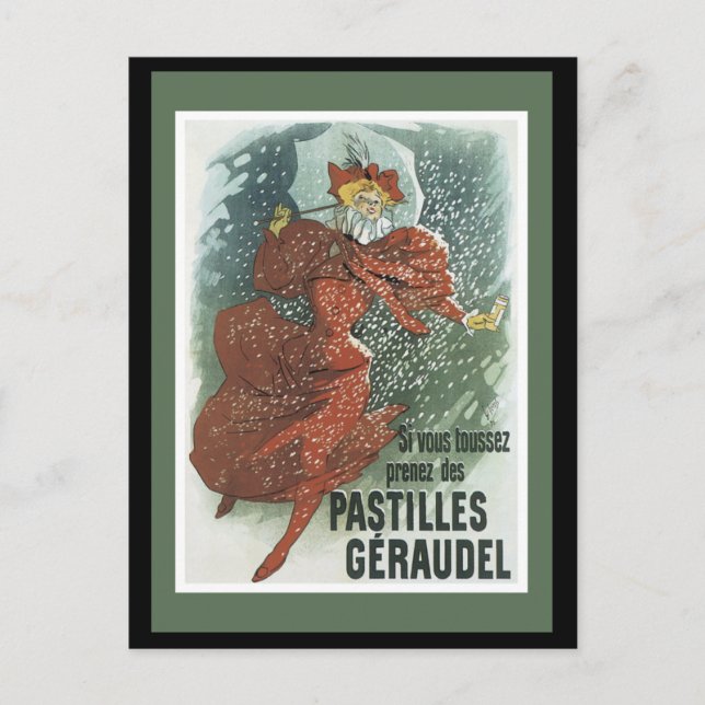Carte Postale Dame Art Nouveau (Devant)