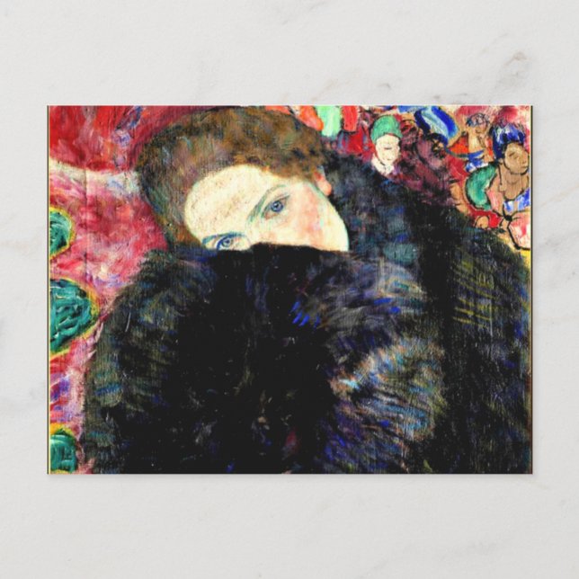 Carte Postale Dame avec Muff par Gustav Klimt (Devant)