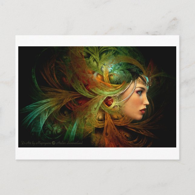 Carte Postale Dame avec une coiffure élégante (Devant)