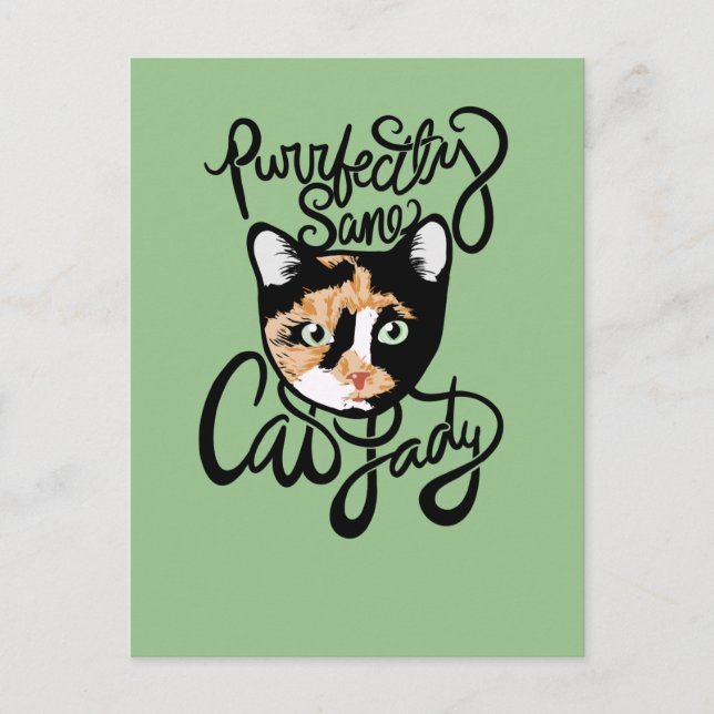 Carte Postale Dame Chat Parfaitement Saine (Devant)
