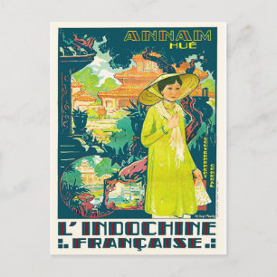Carte Postale Dame d'Annam Hue, ville du Vietnam, Asie