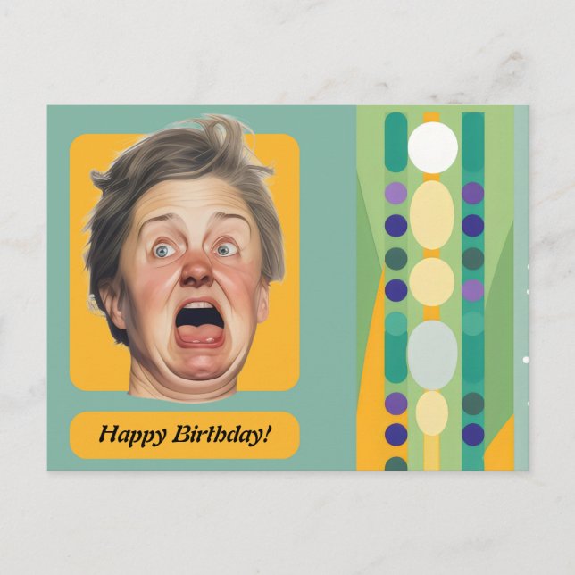 Carte Postale Dame d'anniversaire drôle Rétro (Devant)