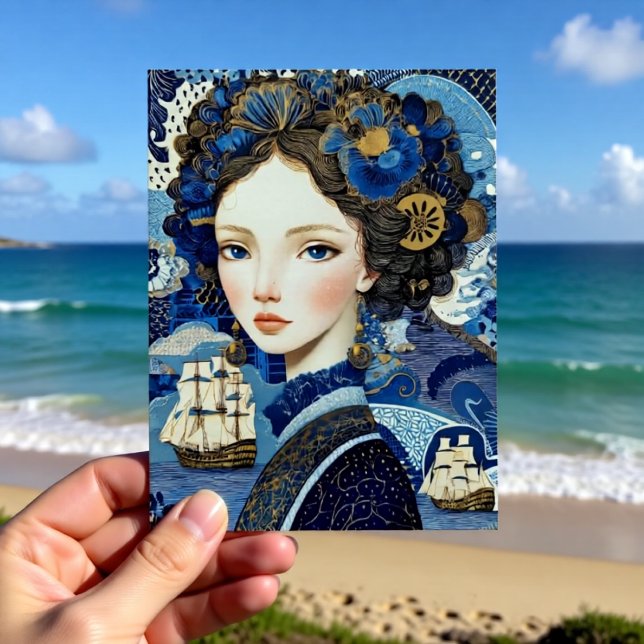 Carte Postale Dame de la mer Portrait hollandais (Créateur téléchargé)