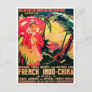 Carte Postale Dame de Saigon City, Vietnam, voyage vintage