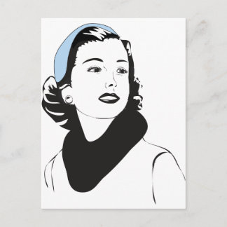 Carte Postale Dame des années 50