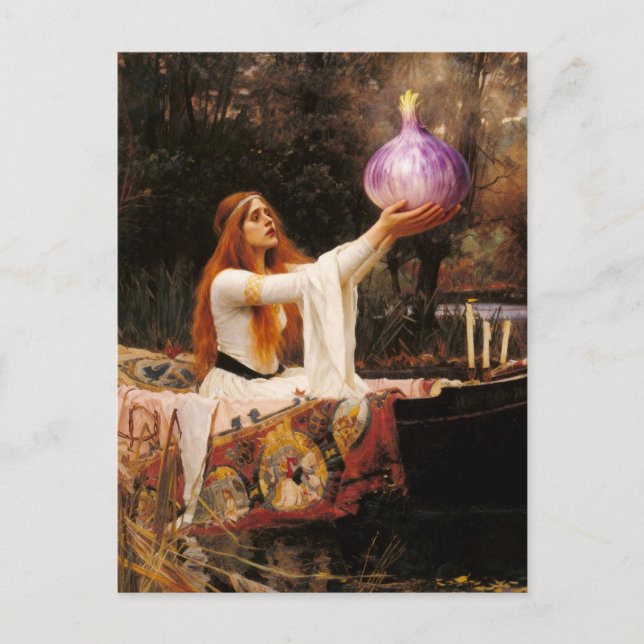 Carte Postale Dame drôle de parodie d'échalote (Devant)