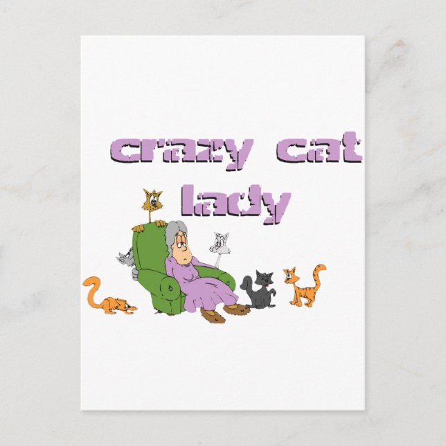 Carte Postale Dame du Crazy Cat (Devant)
