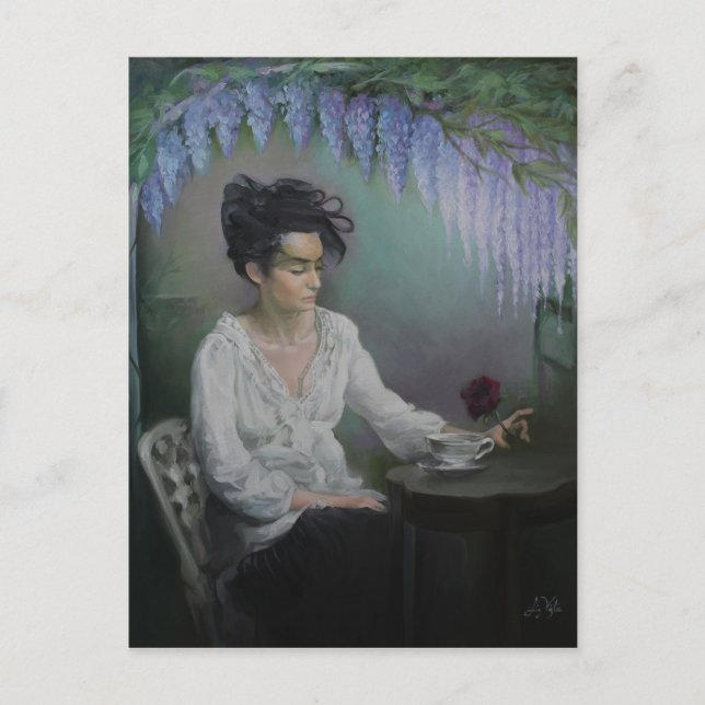 Carte Postale Dame en attente (Devant)