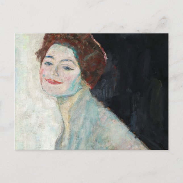 Carte Postale Dame en blanc, 1917-1918 par Gustav Klimt (Devant)