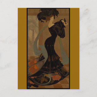 Carte Postale Dame en noir