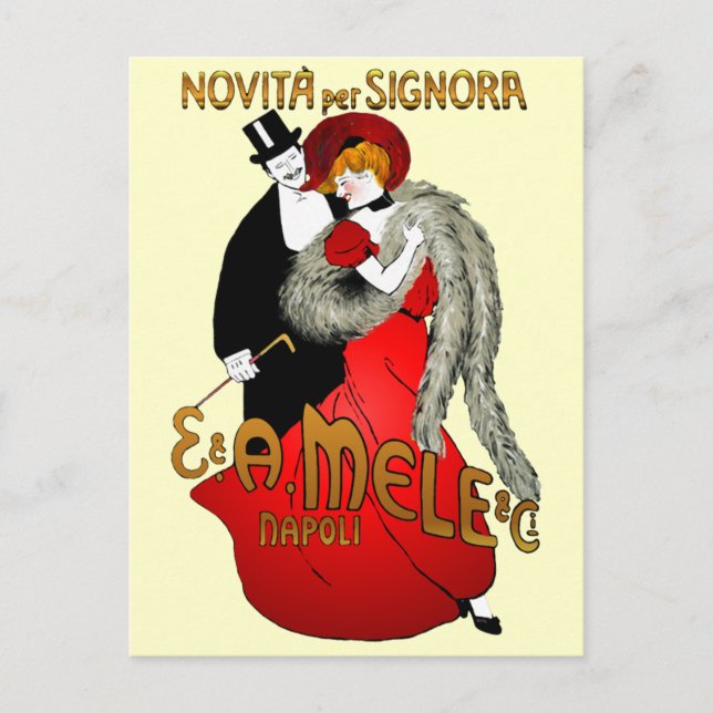 Carte postale Dame en rouge (Devant)