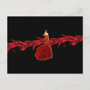 Carte postale Dame en rouge