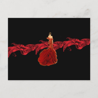 Carte postale Dame en rouge