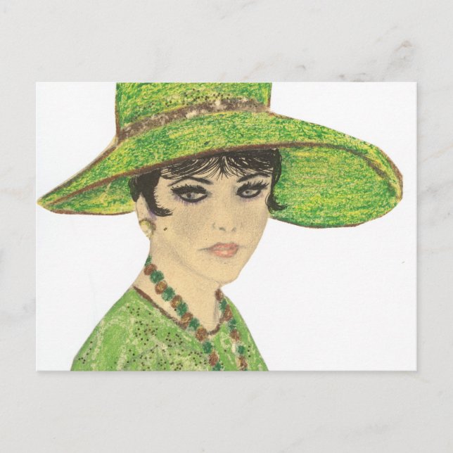 Carte Postale Dame en vert (Devant)