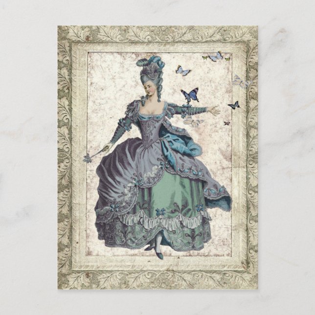 Carte Postale Dame géorgienne aux papillons (Devant)