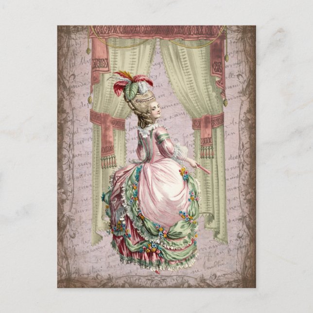 Carte Postale Dame géorgienne - Rose (Devant)
