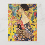 Carte Postale Dame Gustav Klimt Avec Ventilateur<br><div class="desc">Dame Gustav Klimt Avec Carte Postale Fan</div>