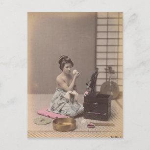 Carte Postale Dame japonaise Geisha Art asiatique vintage