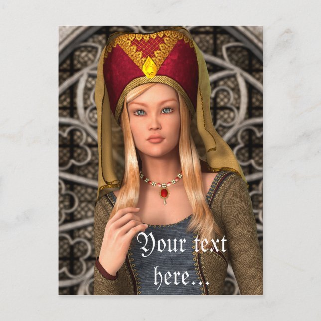 Carte Postale Dame médiévale (Devant)