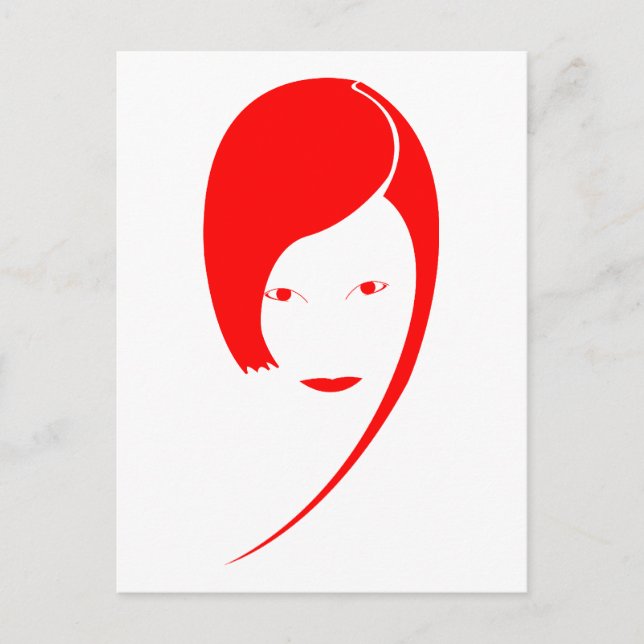 Carte Postale dame rouge (Devant)