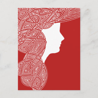 Carte Postale Dame rouge