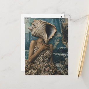 Carte Postale Dame surréaliste des coquillages