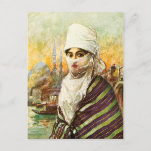 Carte Postale Dame turque en costume traditionnel