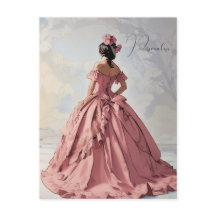 Dame Victorienne Jolie Robe Rose Vintage Personnel