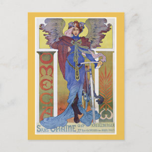 Carte Postale Dame vintage en bleu