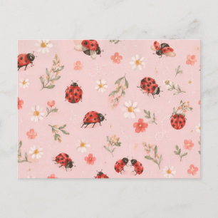 Carte Postale Damebugue florale à l'aquarelle