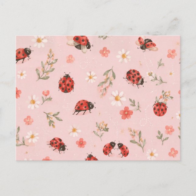 Carte Postale Damebugue florale à l'aquarelle  (Devant)