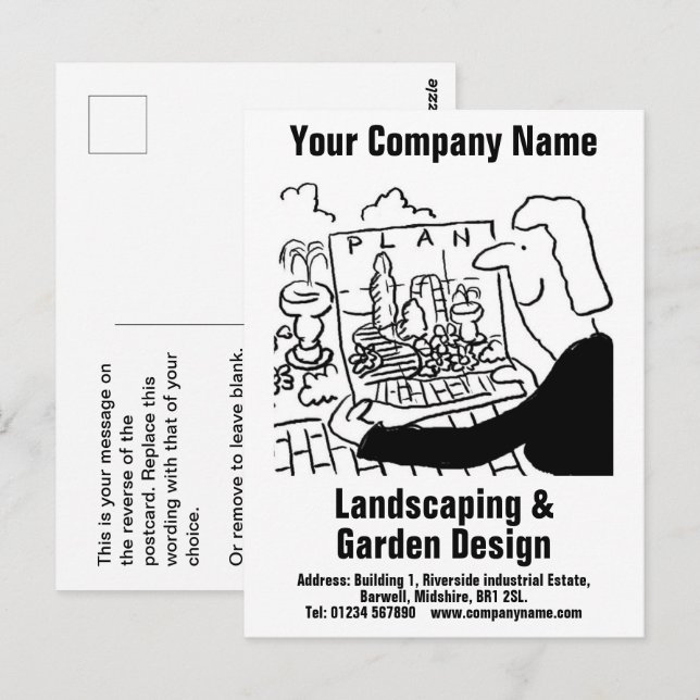 Carte postale d'aménagement paysager et de concept (Devant / Derrière)