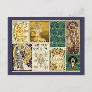 Carte Postale Dames Art Nouveau