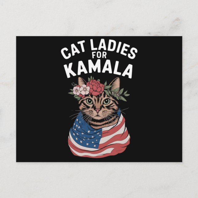 Carte Postale Dames De Chat Pour Kamala Élection De Chat Lady Ha (Devant)