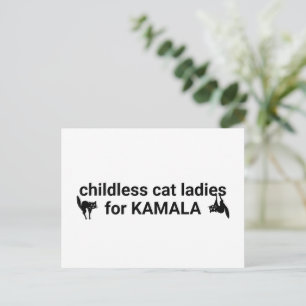 Carte Postale Dames de chat sans enfants pour Kamala drôle noir
