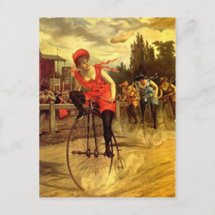 CARTE POSTALE DAMES DE VINTAGE BIKE RACING BICYCLE RACE