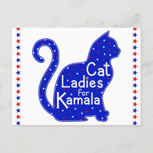 Carte Postale Dames en chat pour l'élection présidentielle de Ka